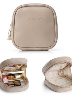 Small Makeup Bag Wide-Open Zipper Travel Cosmetic Pouch